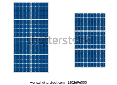 vector two solar panels on white background