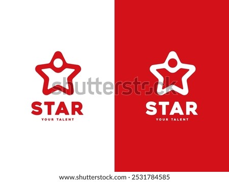 Star with Human People for Start up or Talent Audition Competition logo design.