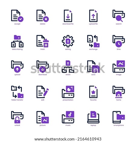 File and Folder icon pack for your website design, logo, app, UI. File and Folder icon mix line and solid design. Vector graphics illustration and editable stroke.