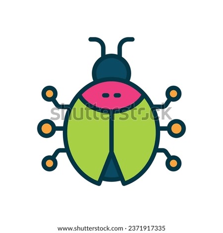 bug filled color icon. vector icon for your website, mobile, presentation, and logo design.