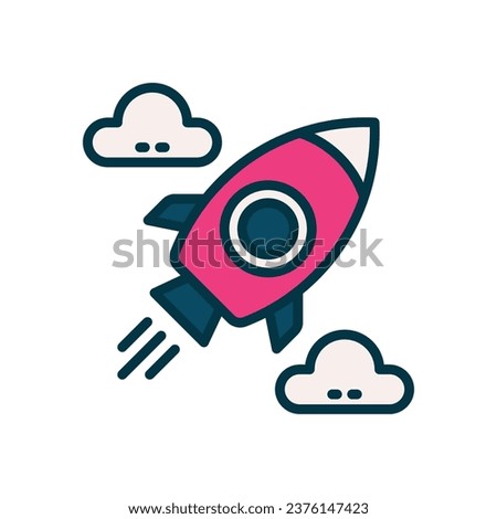 rocket filled color icon. vector icon for your website, mobile, presentation, and logo design.