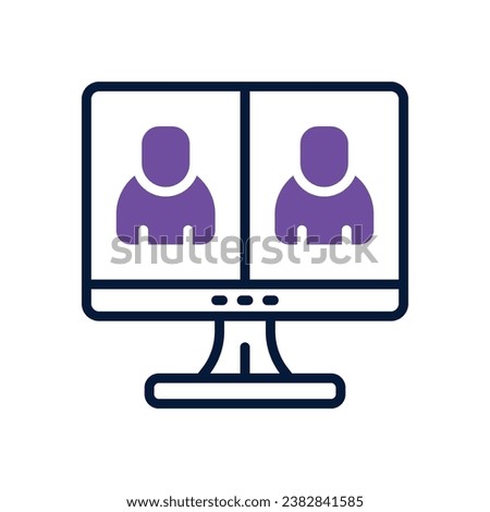 online interview dual tone icon. vector icon for your website, mobile, presentation, and logo design.