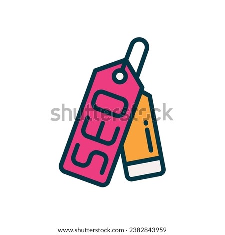 seo tag filled color icon. vector icon for your website, mobile, presentation, and logo design.