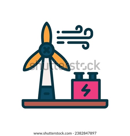 windmill filled color icon. vector icon for your website, mobile, presentation, and logo design.