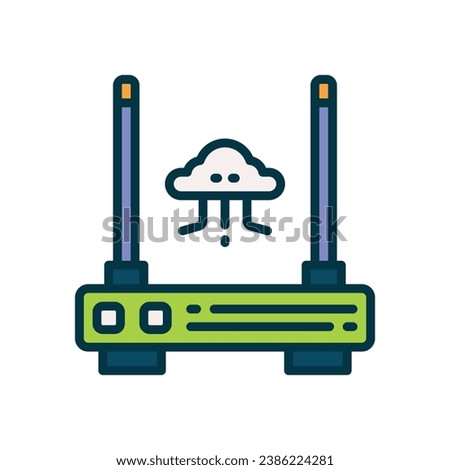 router filled color icon. vector icon for your website, mobile, presentation, and logo design.