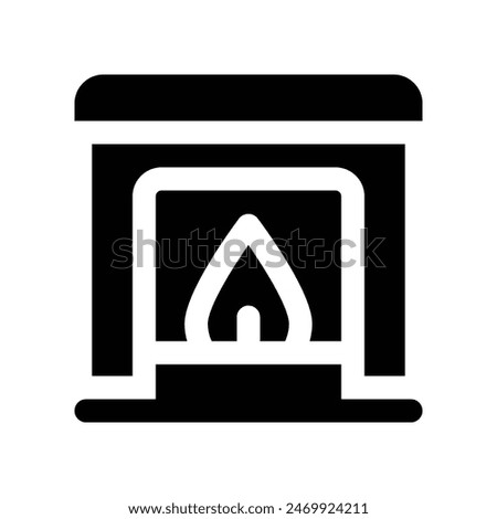 fireplace icon. vector glyph icon for your website, mobile, presentation, and logo design.