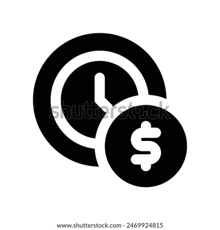 time is money icon. vector glyph icon for your website, mobile, presentation, and logo design.