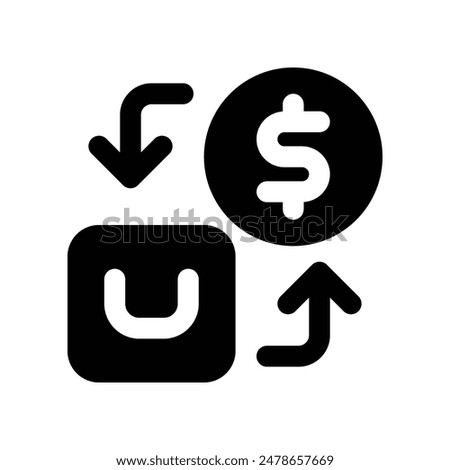 transaction icon. vector glyph icon for your website, mobile, presentation, and logo design.