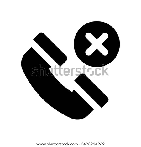 missed call icon. vector glyph icon for your website, mobile, presentation, and logo design.