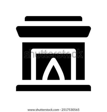 fireplace icon. vector glyph icon for your website, mobile, presentation, and logo design.