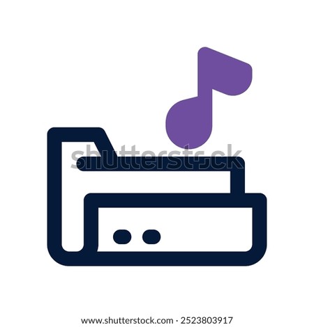 music folder icon. vector dual tone icon for your website, mobile, presentation, and logo design.