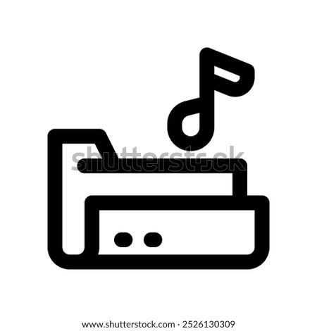 music folder icon. vector line icon for your website, mobile, presentation, and logo design.