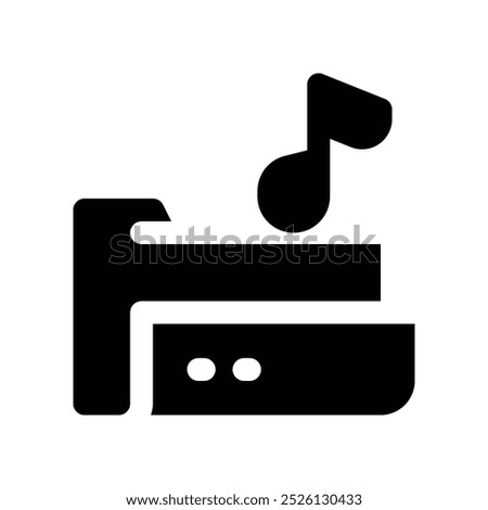 music folder icon. vector glyph icon for your website, mobile, presentation, and logo design.