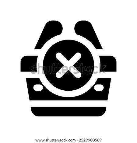 cancel shopping icon. vector glyph icon for your website, mobile, presentation, and logo design.