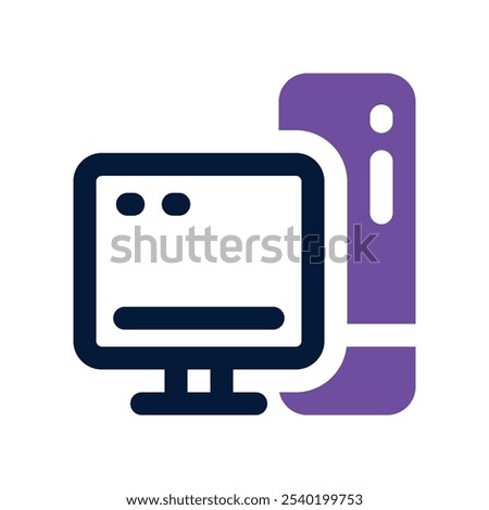 computer icon. vector dual tone icon for your website, mobile, presentation, and logo design.