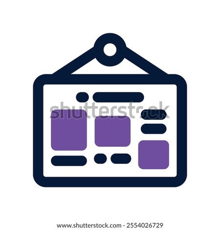 bulletin board icon. vector dual tone icon for your website, mobile, presentation, and logo design.