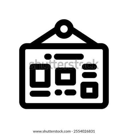 bulletin board icon. vector line icon for your website, mobile, presentation, and logo design.