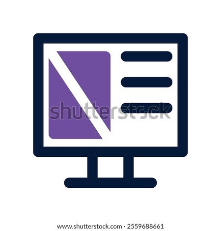 Computer icon. vector dual tone icon for your website, mobile, presentation, and logo design.