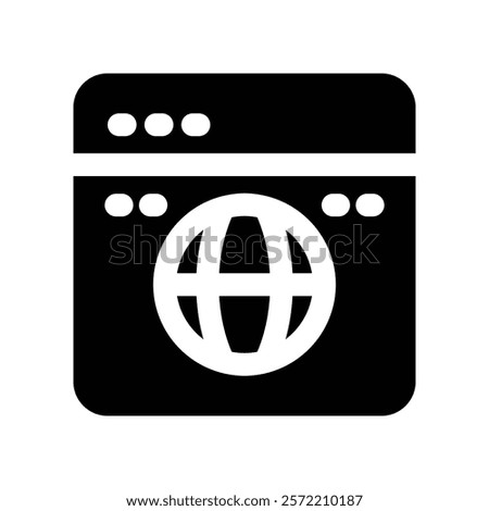 browser icon. vector glyph icon for your website, mobile, presentation, and logo design.