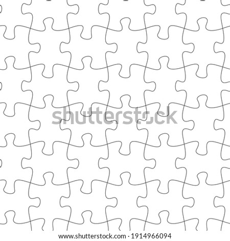 Jigsaw pieces seamless pattern, template. puzzle pieces connected together. Jigsaw or puzzle elements template. Flat vector illustration