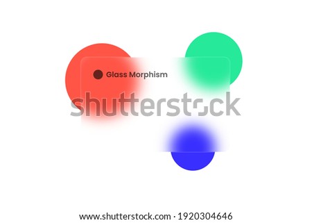 Transparent frame in glass morphism or glassmorphism style. Circles on the background. Glass-morphism style. Vector illustration Foto stock © 