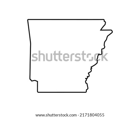 Arkansas state map. US state map. Arkansas outline symbol. Vector illustration