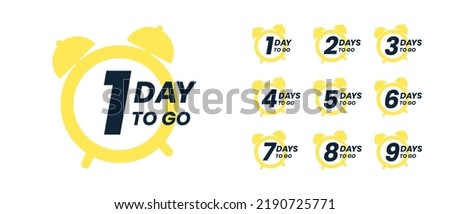 Days countdown banner. Web banner with alarm clock, numbers and days to go text. Set of last offer banners. Last minute offer or sale countdown banner. Promotion sale banner. Days count. Vector