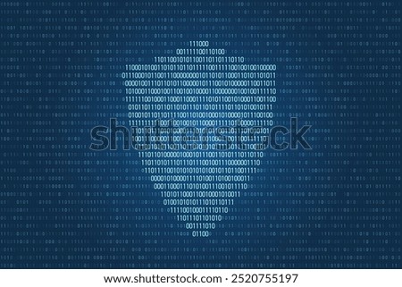 Cyber security background. Shield on the binary background. Cyber safety backdrop. Internet protection illustration. Data security.