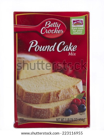 ALAMEDA, CA - OCTOBER 09, 2014: 16 ounce box of Betty Crocker brand Pound Cake mix.