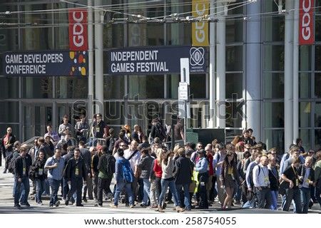 SAN FRANCISCO, CA - MARCH 05, 2015: Tens of Thousands of Game Developers come to San Francisco to attend GDC, the most important conference about video game development in the world. Moscone Center.