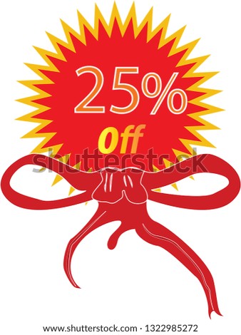 red marketing 25% off yellow and red tag