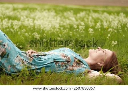 Image, Stock Photo Flowery moment Meadow