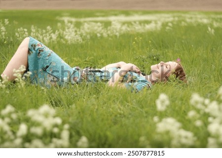 Similar – Image, Stock Photo Flowery moment Meadow