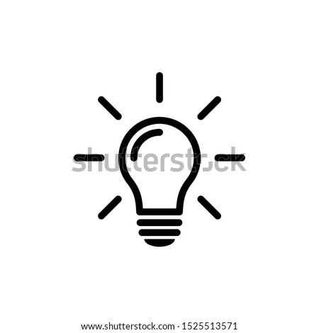 Light Bulb Icon Line isolated on White Background. Ideas Logo Concept. Flat Vector Icon Design Template Element.