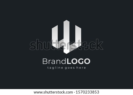 Hexagon Letter W Construction Architecture Building Logo. Flat Vector Logo Design Template Element