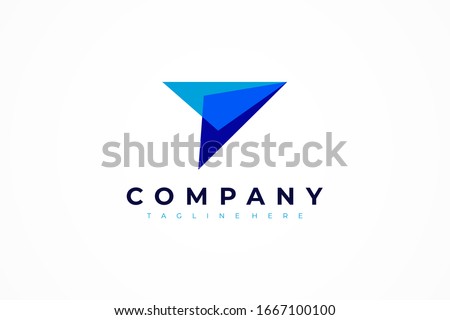 Abstract Geometric Triangle Arrow Up Business Logo. Flat Vector Logo Design Template Element.
