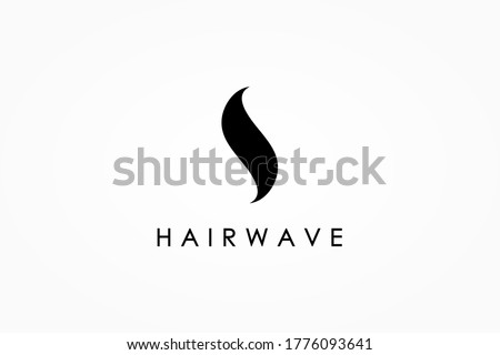 Abstract Black Hair Wave Logo Letter S isolated on White Background. Flat Vector Logo Design Template Element