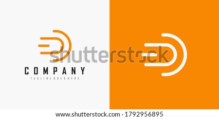 Abstract Initial Letter O Logo. Orange Circular Rounded Lines Striped Style isolated on Double Background. Usable for Business and Technology Logos. Flat Vector Logo Design Template Element Foto stock © 
