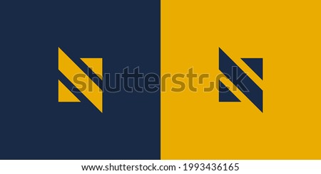 Simple Initial Letter N and S Logo. Blue and Yellow Geometric Shape isolated on Double Background. Usable for Business and Branding Logos. Flat Vector Logo Design Template Element. Stock fotó © 