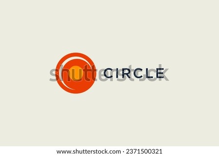 Circle Logo with Eyeball isolated on White Background. Flat Vector Logo Design Template Element Usable for Business and Branding Logos.