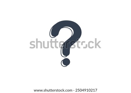 Large Question Mark. Simple Question Icon With Outline Isolated On White Background. Flat Vector Icon Design Template Element.