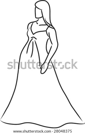 Pregnant Bride Sketch Stock Vector Illustration 28048375 : Shutterstock