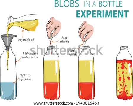 Blobs In A Bottle  Lava Lamp Experiment vector illustration