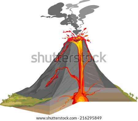 Cross Section of Volcano