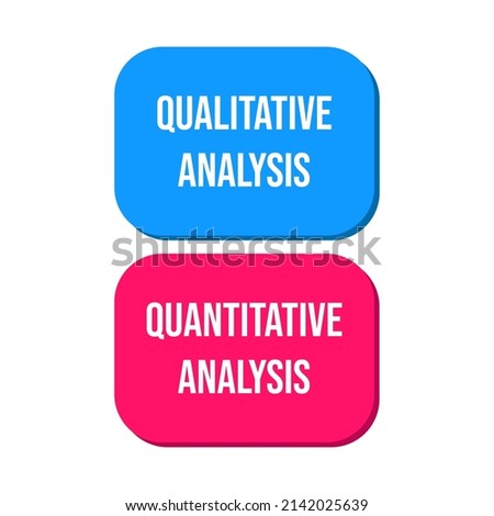 Qualitative quantitative analysis research icon label design vector Foto d'archivio © 