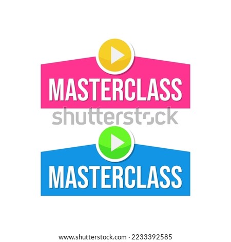 Masterclass training study knowledge icon button sign design vector