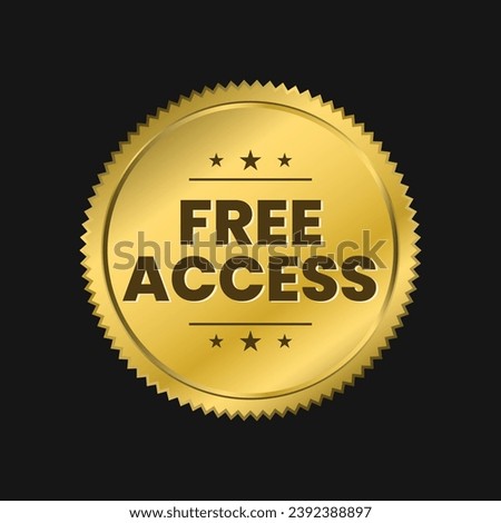 Free access golden badge icon label design vector