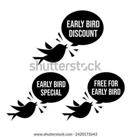 Discount offers shop marketing sale early bird art icon label design vector