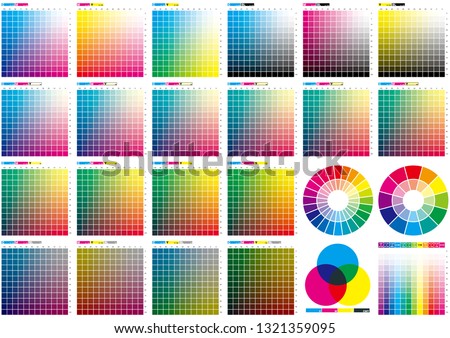 Set of color chart Foto d'archivio © 