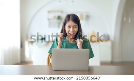 Similar – Image, Stock Photo Satisfied Asian woman on vacation during excursion